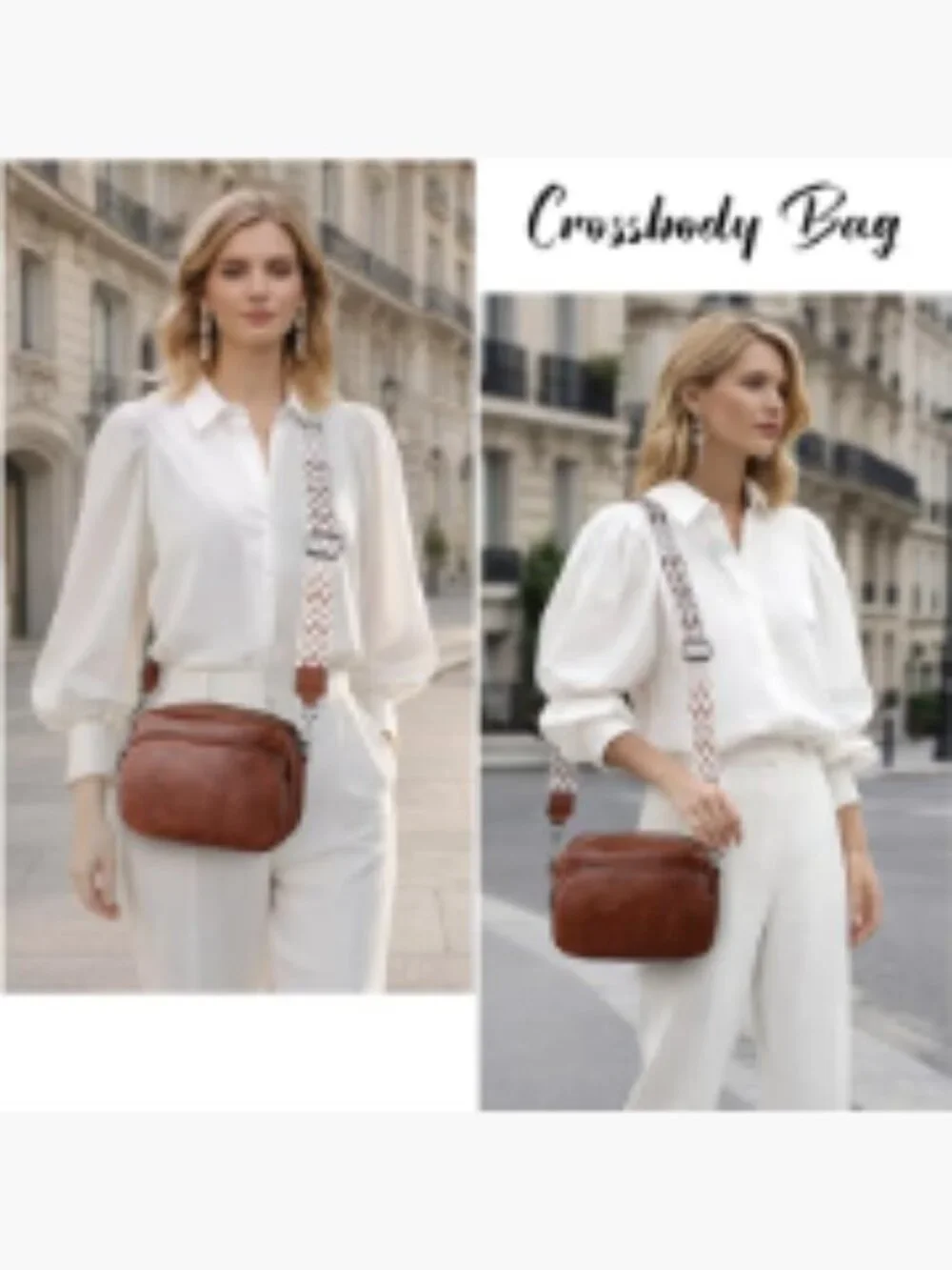 Small Vegan Leather Crossbody Bag for Women with Adjustable Strap